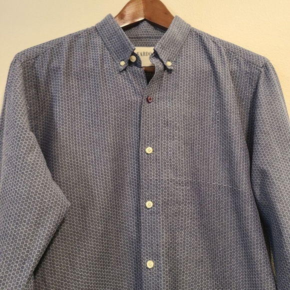 Kardo Blue Long Sleeve Button Down Shirt - Picture 2 of 6